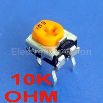 

(20 pcs/lot) 10K OHM Top-adjust Carbon Composition EVND-6FE Square Trimmer Potentiometer.