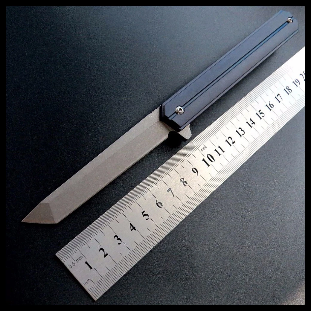 

BJL Folding knifeQwaiken D2 blade Tactical ball bearing Flipper knife TC4 camping outdoor survival knives EDC Tool EF219