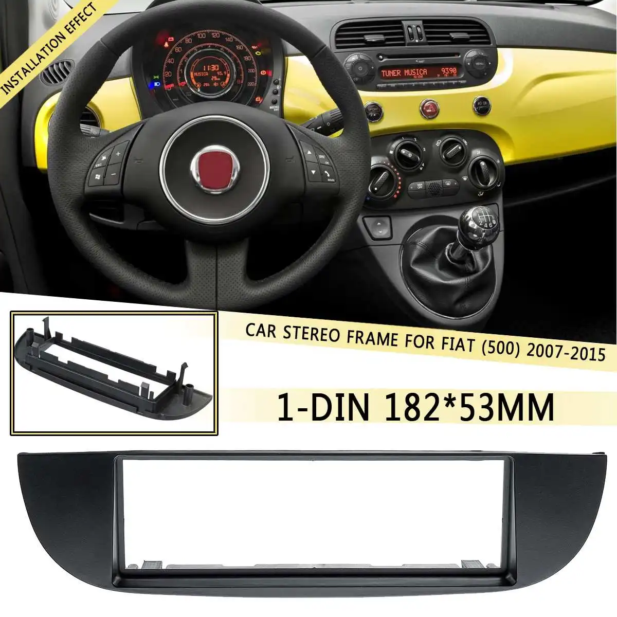 1DIN автомобильный радиоприемник для Fiat(500) 2007 2008 2009 2010 2011 2012 2013 стерео Facia Dash CD отделка Установка Рамка комплект