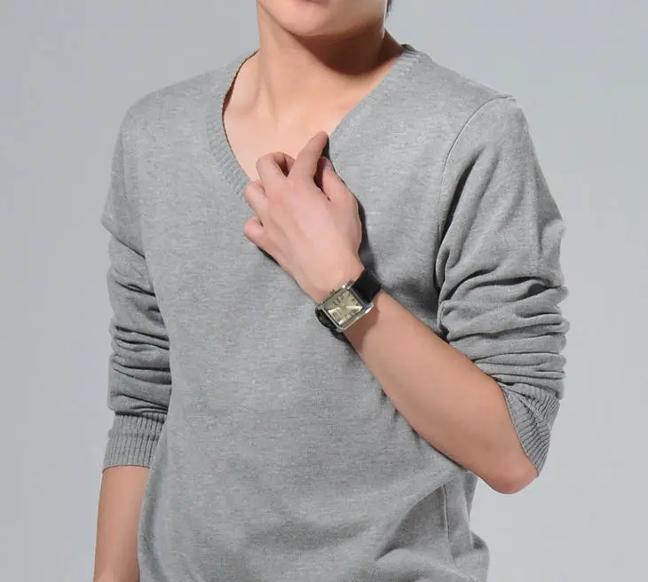 2016 brand Sale Regular Cotton Men Sweater V neck Pullover