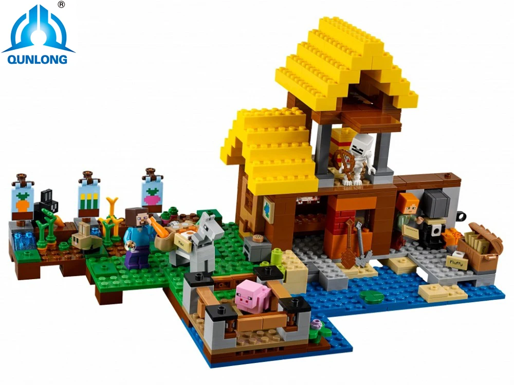 

615PCS 21144 Minecraft the Farm Cottage Building Blocks Brick Compatible LegoINGly Educational Toys
