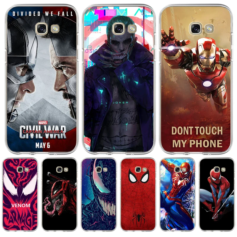 

Iron Man For Samsung Galaxy S6 S7 S8 S9 Edge Plus A3 A5 A7 A8 2015 2016 2017 2018 J3 J5 J7 Case Joker venom Spiderman cover cool