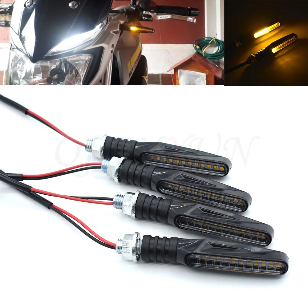 

Universal Motorcycle LED Flexible Flow Steering Signal Indicator Amber Light FOR Kawasaki ZZR60 ZX6R ZX636R ZX6RR ZX9R ZX12R