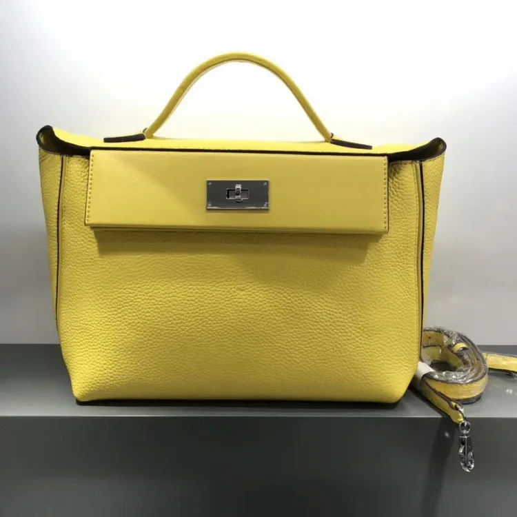 

Lady Handbag Satchel Cover Lock Women Shoulder Bag Genuine Leather Cowhide European And American Multicolour Pure Color Brand