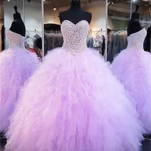 Сирень пышное платье выпускного вечера вечерние платье Lightblue Милая бисером для танцев бальное платье, vestidos De 15 Anos Сладкий 16 платья 233