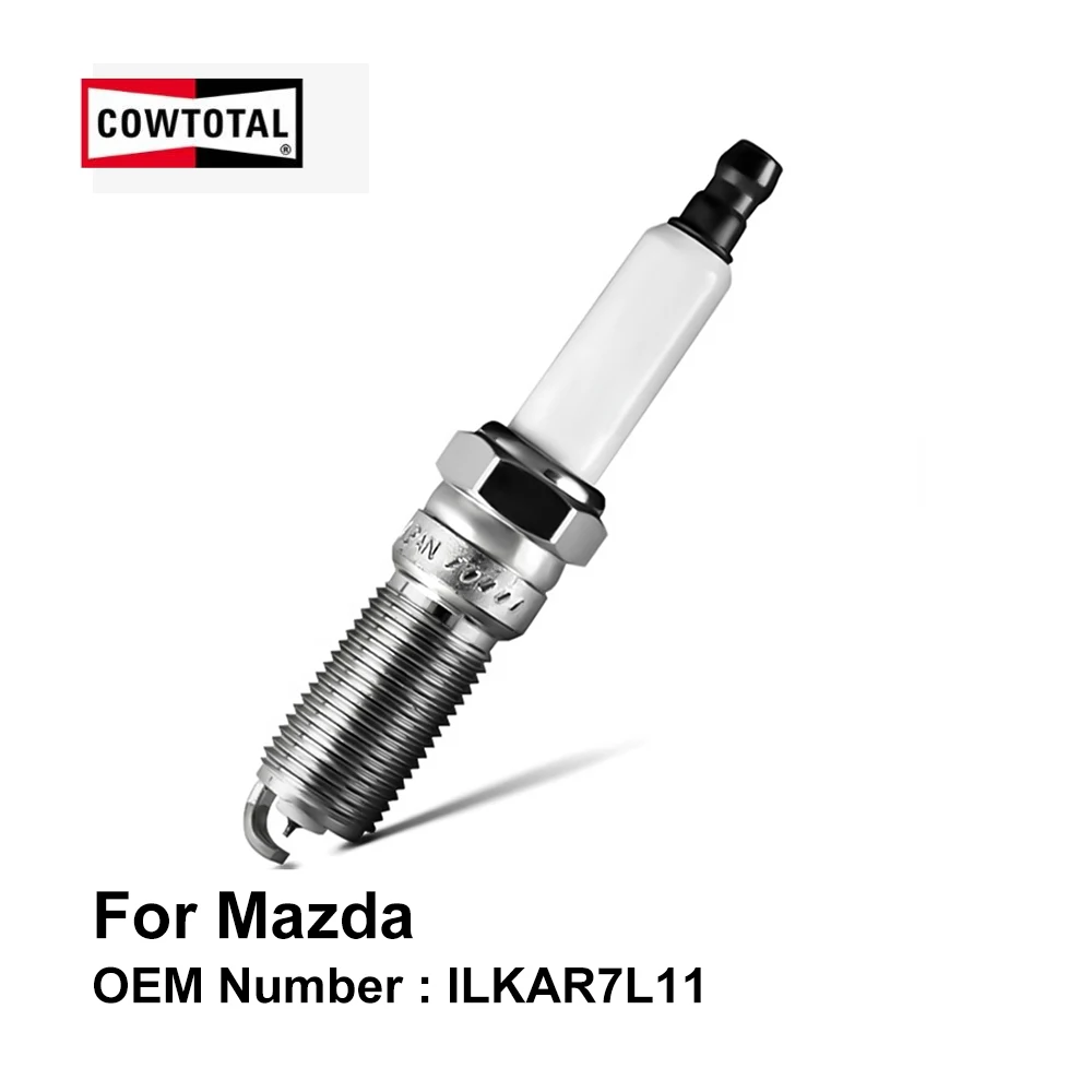 

COWTOTAL Iridium Spark Plug for Mazda Atenza CX-3 CX-5 OE ILKAR7L11 PE5R-18-110 PE5R18110 VR7NII33X SILTR6A-7G ( Pack of 4 )