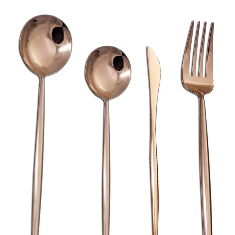 

Stainless Steel Noble Quality Cutlery Sets Rose Gold Color Tableware Dinnerware Western Fork Knife