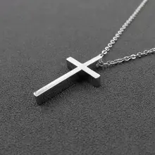 Fashoin 316L серебряный лак из нержавеющей стали крест кулон ожерелье для мужчин/женщин 316L ювелирные изделия из нержавеющей стали