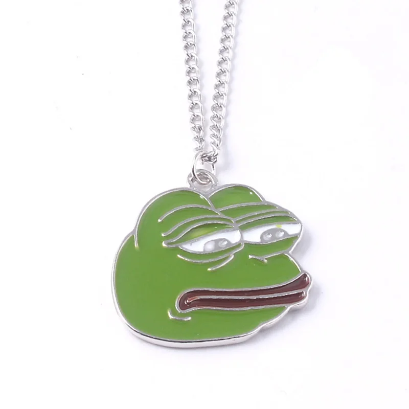 Sad Pepe брелок с дизайном «лягушка» Интернет-мем зеленая подвеска в виде лягушки брелки для женщин мужчин детей чокер брелок ювелирные изделия подарок - Цвет: Серый
