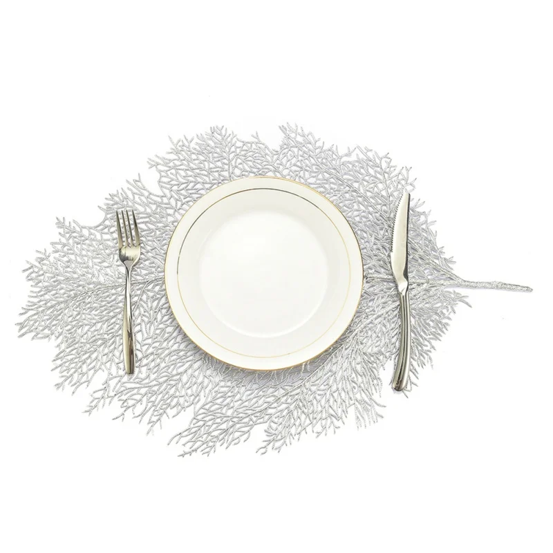 

1pcs Kitchen Dining Placemat Simulation Plant Artificial Leaves Table Mat Decorative Table Pad Decoration Accessories