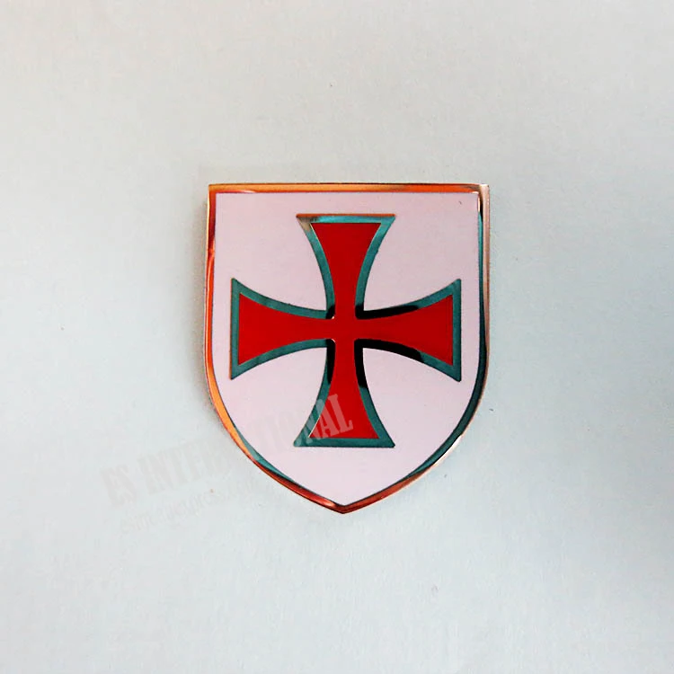 

wholesale Masonic Lapel Pins Badge Mason Freemason MLP47 size 2.5cm*2.2cm Knight Templar Red Cross Shield