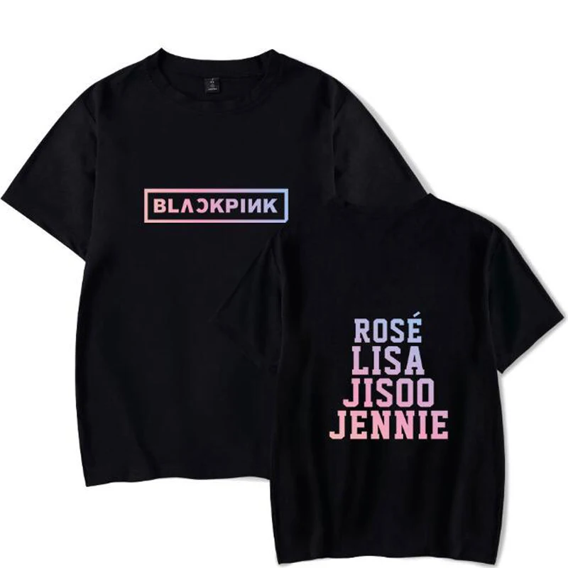 

BLACK PINK BLACKPINK KPOP Girl's Group T Shirt Men/Wome JISOO JENNIE ROSE LISA Hip Hop Short Sleeve T-Shirt Femme Streetwear 4XL