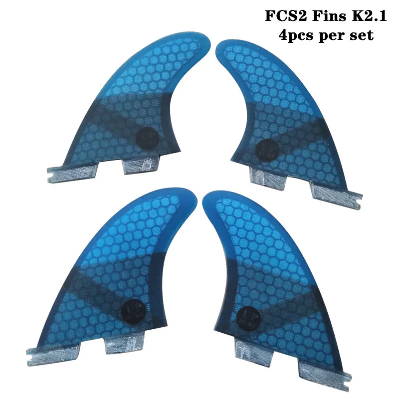 Surf FCS2 Fin K2.1 Black/Blue/Red/Green Fibreglass Honeycomb Surf Fins SUP Board Fin Quad fin set