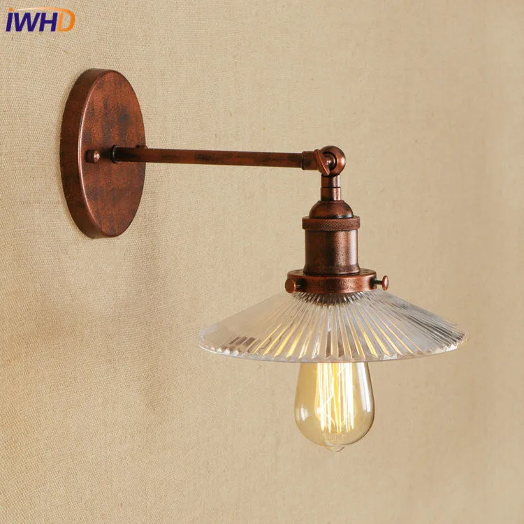IWHD Лофт Эдисон светодиодный настенный светильник Утюг регулируемый Wandlamp Стекло Ванная комната свет RH светильники домашнего освещения