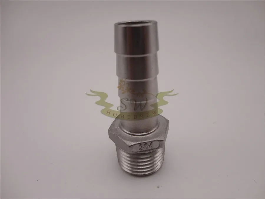 Stainless Quick Disconnect Homebrew Fitting 12 Barb Male NPT thread Connector (1)