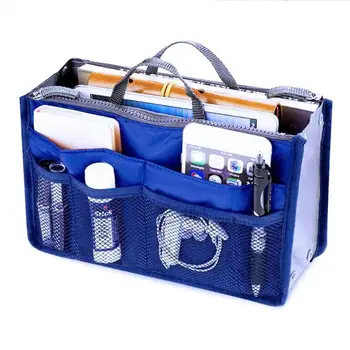 

Fashion Women Cosmetic Bag Organizer Bag In Bag Double Zipper Makeup Bag Portable Multifunctional Travel Pockets Handbag