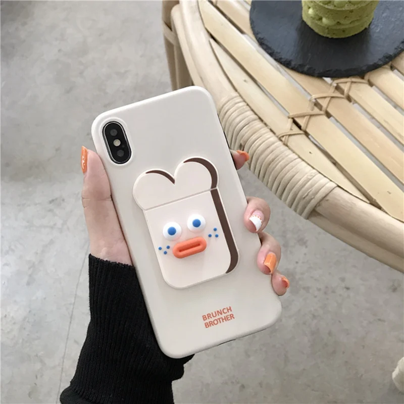 

Yellow Cartoon toast bread all-inclusive anti-fall soft Cover phone case for iphone XS Max XS XR X 6 6S 7 8Plus