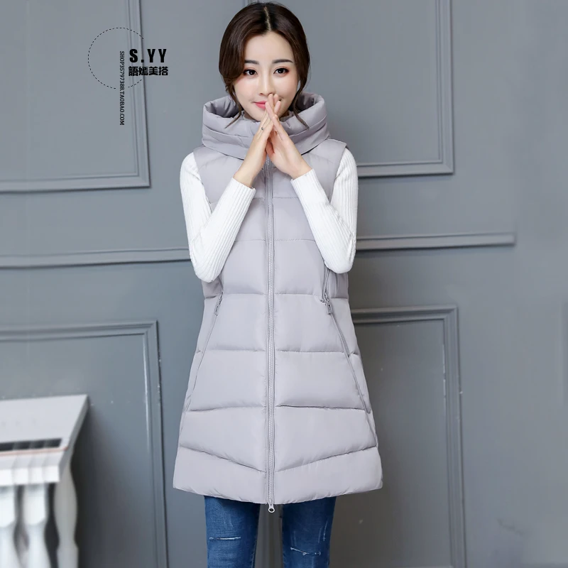 Brieuces New Arrivals Plus Size Winter Vest Womens Waistcoat 2018 Thick Warm Hooded Long Vest Female Sleeveless Jacket Coat