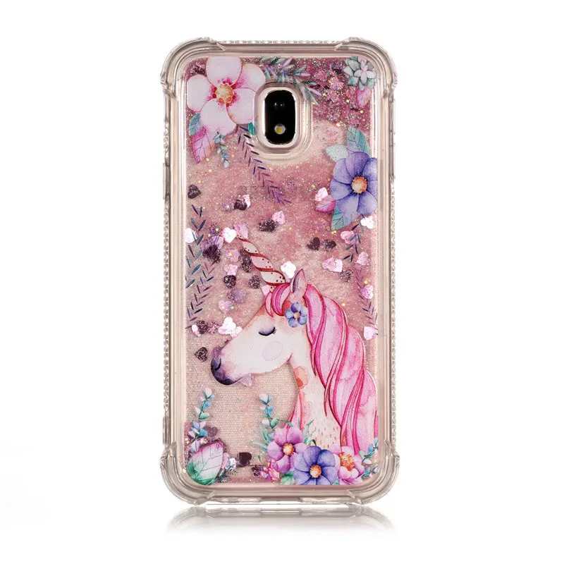 For Samsung Galaxy J330 J3 2017 EU Version Phone Case Dynamic Glitter Luxury Unicorn Liquid Quicksand Soft Silicone Back Cover |