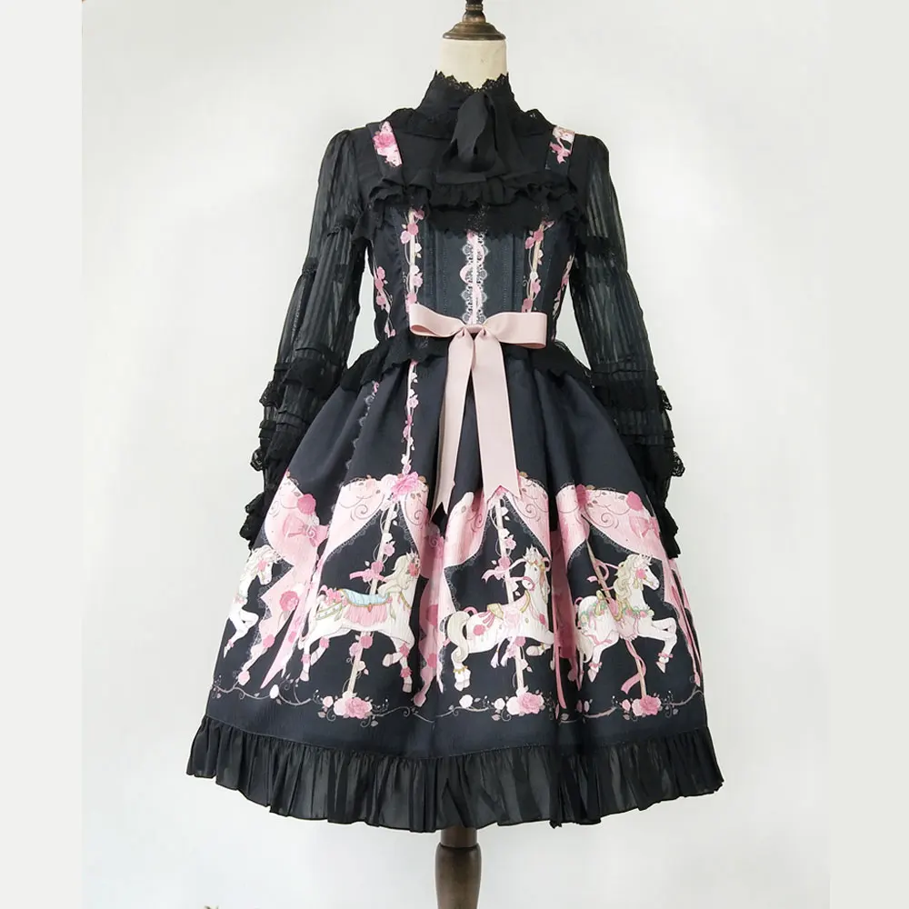 

Running Carousel ~ Printed Lolita Casual Dress by Infanta