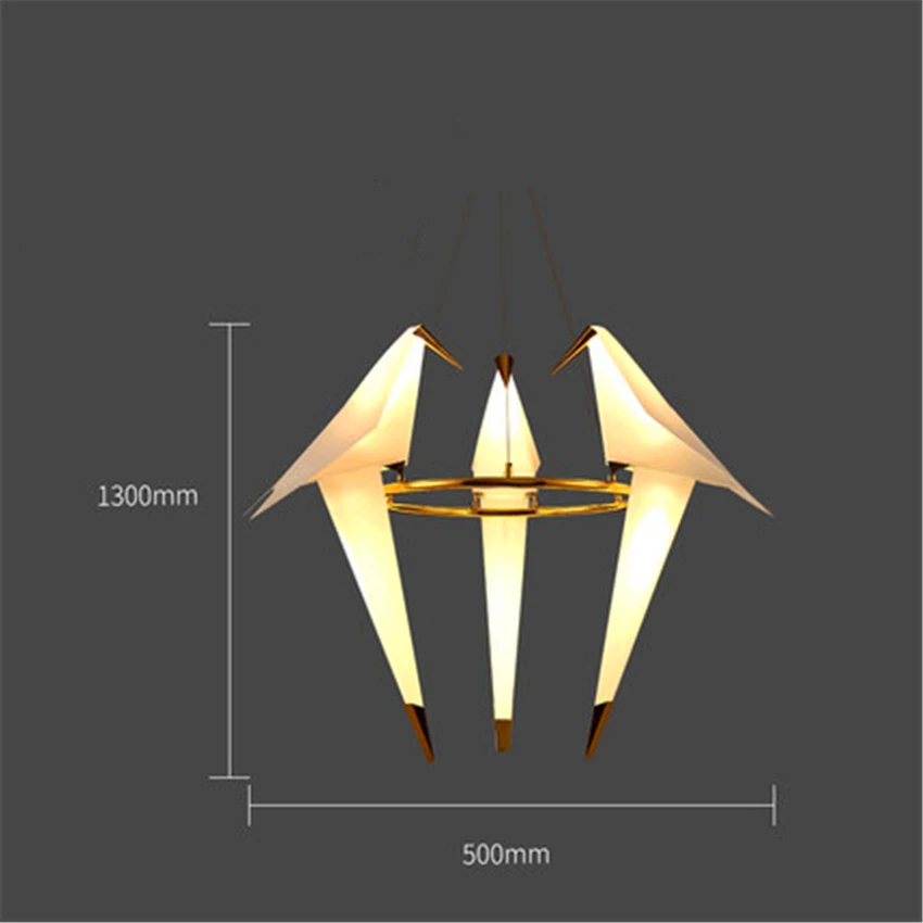 Современный светодиодный подвесной светильник с птицей, светодиодный подвесной светильник с краном оригами, подвесной потолочный светильник с птицей, настенный светильник для гостиной, настольная лампа, светильник - Цвет корпуса: pendant lamp 3 Head