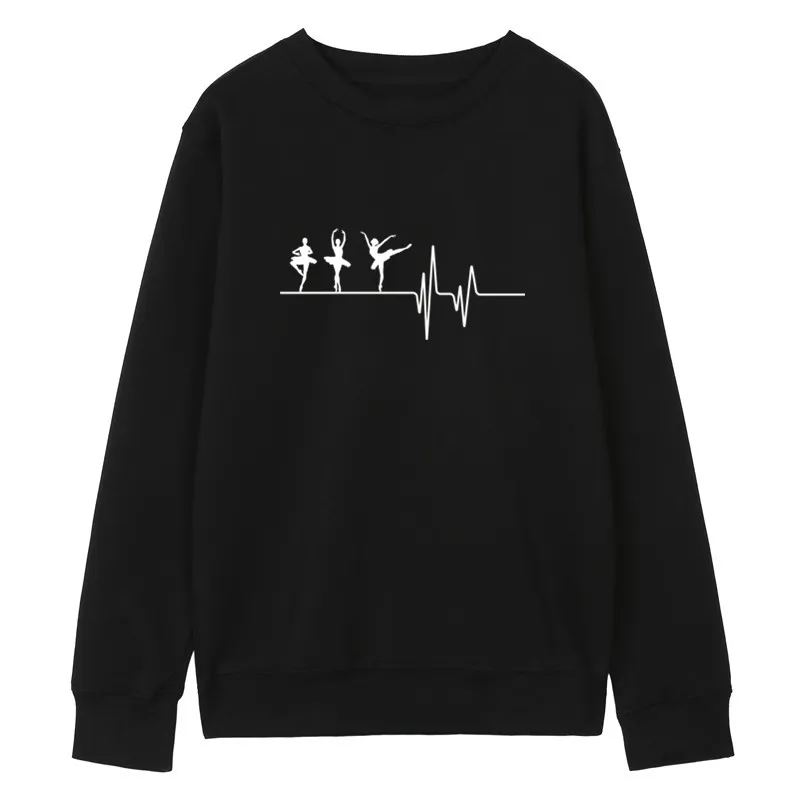 

Love Ballet Sweatshirts Women Hoodies Autumn Woman Fleece O-neck Ballet Dance Female Sweatshirt Pullover OT-611