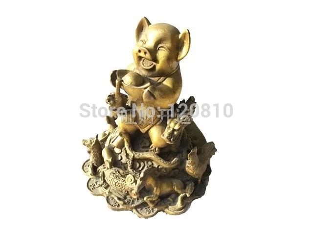 

Copper zodiac pig mascot pig zodiac ornaments pray for security and peace statue