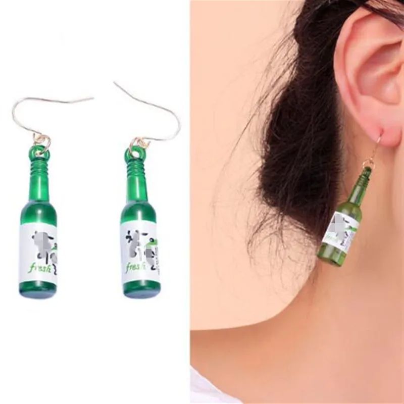Модные пластиковые новые формы бутылки DIY Женские Висячие серьги бутылка