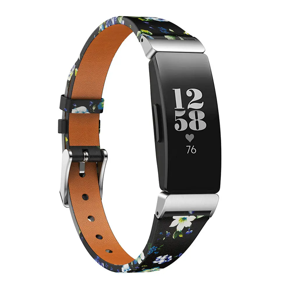 Печать кожаных ремешков для Fitbit Inspire/Inspire HR замена Фитнес Спорт браслет модные ремни для спорта на открытом воздухе