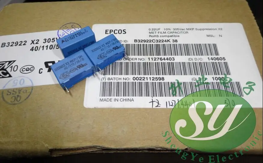 2019 горячая распродажа 20 шт/50 шт EPCOS MKP 0 22 мкФ/305vAC (220nf 224) B32922C3224K новые пленочные