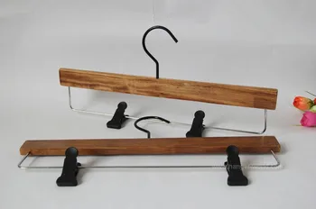 

[Free shipping] Hot Sale Vintage Wooden Hanger with Clips for Pants/ for Skirt (12 pieces/ lot)