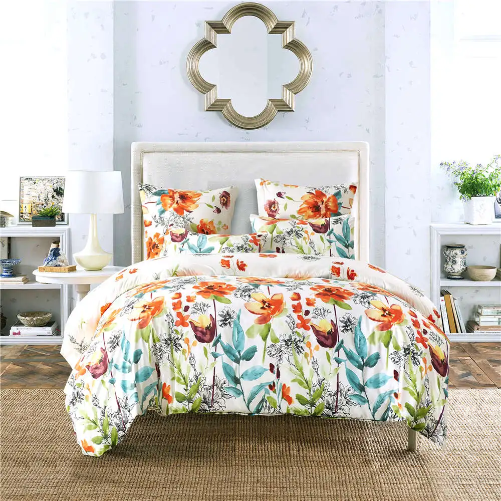 New Floral Duvet Cover Set With PillowCase King Size Double Single Super Bedding