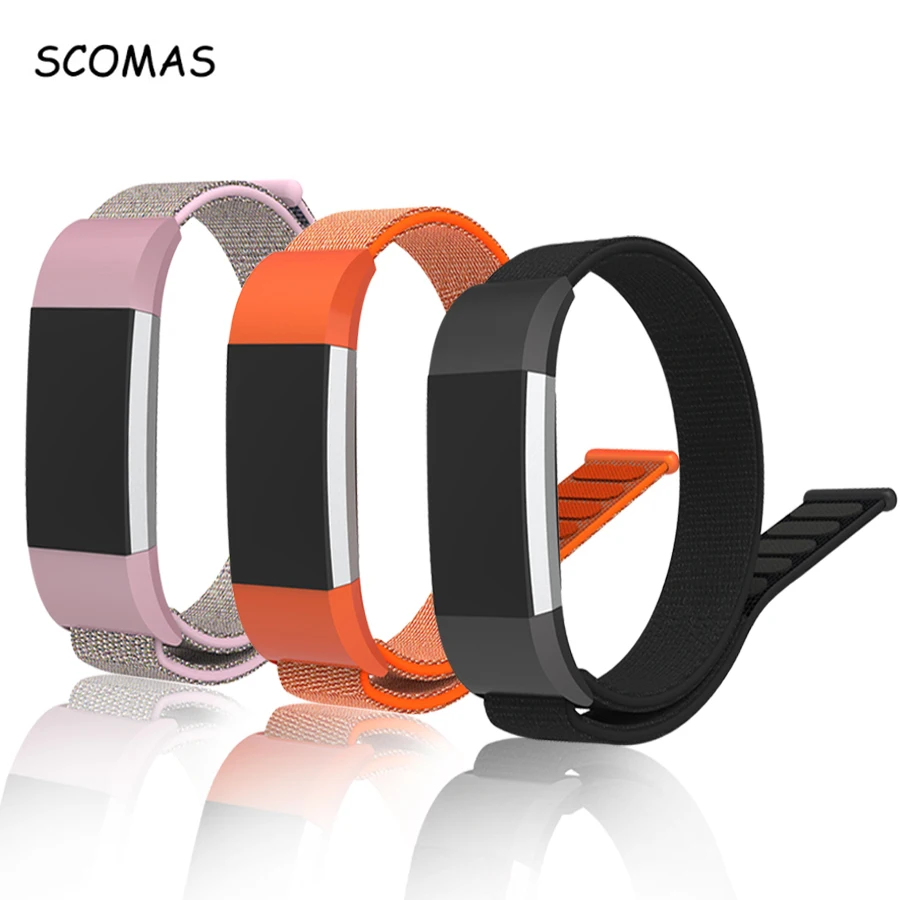 

SCOMAS For Fitbit Charge 2 Bands Nylon Magnet Replacement Bands Fitness Bracelet Strap with Metal Clasp for Fit Bit Charge2