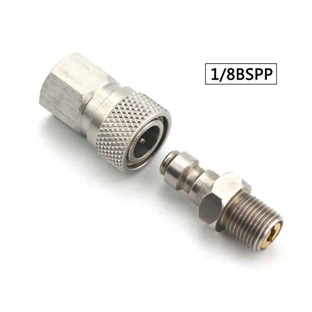 

PCP Airforce Paintball 1/8BSPP Female Quick Disconnect Connector G1/8 Male Plug Stainless Steel Coupler Fittings Air Socket 2PCS