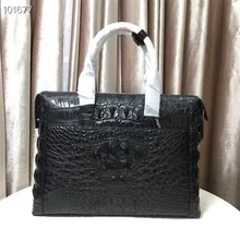 Классическая дизайнерская натуральная крокодиловая кожа портфель для бизнесменов из кожи аллигатора Мужская черная сумка большая сумка для человека