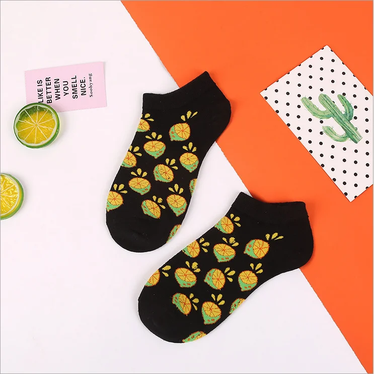 1 пара; удобные хлопковые носки унисекс с фруктами; женские тапочки; короткие носки до лодыжки; 5 цветов; высокое качество; Новая мода года - Цвет: 08