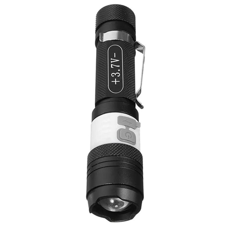 

T6 Zoomable 2000LM Powerful LED Flashlight + USB Cable + 18650 Rechargeable Lithium Battery Outdoor Torch
