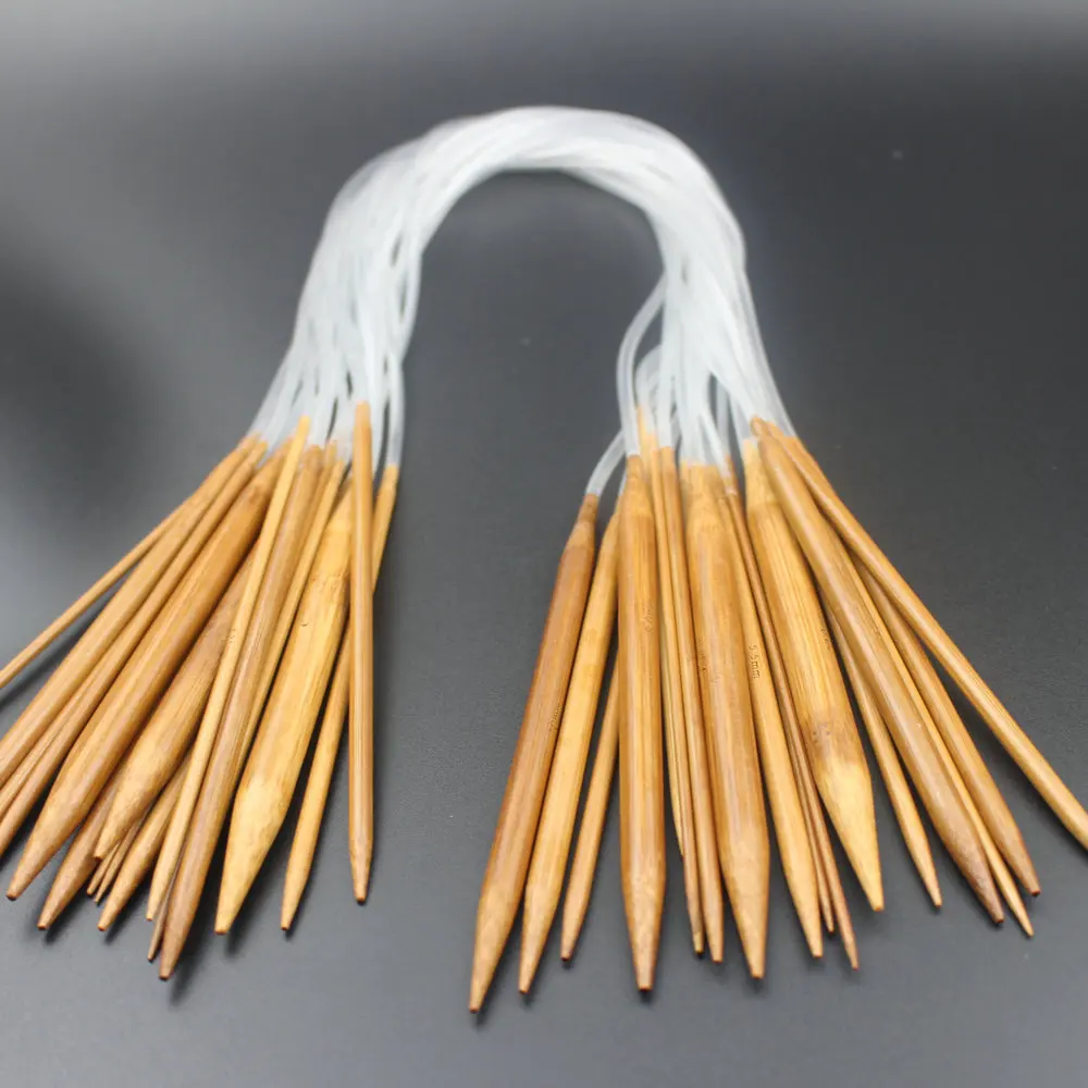 18Pairs 2-10mm Double Pointed Knitting Needles Carbonized Bamboo Craft Knit Tool