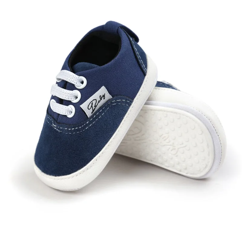 Обувь для новорожденных; обувь для новорожденных девочек и мальчиков с мягкой подошвой; шнурки для малышей; кроссовки для малышей; - Цвет: Deep Blue
