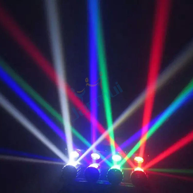 Новые ролики с подсветкой Сканер света 4 глаза 10 Вт Мощный светодиодный 360 градусов неограниченное сканирование барабана эффективный диско свет