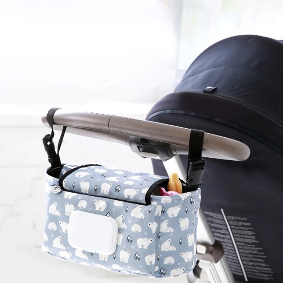 Печать коляски Органайзер Детские коляски Аксессуары мягкий подгузник сумка для Коляски Сумки Тележки Съемная коляска висячая сумка