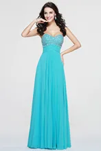 2016 neue design Sleeveless trägerloses kristall bodenlangen Pleats Chiffon A-linie Abendkleid Abendkleid
