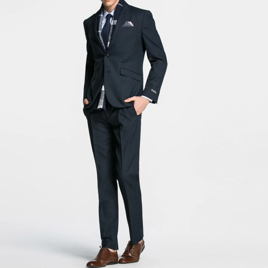 2pcs Men Costume Navy Blue Business Suits Blazer Pants Set Groom Tuxedos Wedding Slim Fit suits for Men 2Pcs(Jacket+Pants ) 2pcs Men Costume Navy Blue Business Suits Blazer Pants Set Groom Tuxedos Wedding Slim Fit suits for Men 2Pcs(Jacket+Pants )
