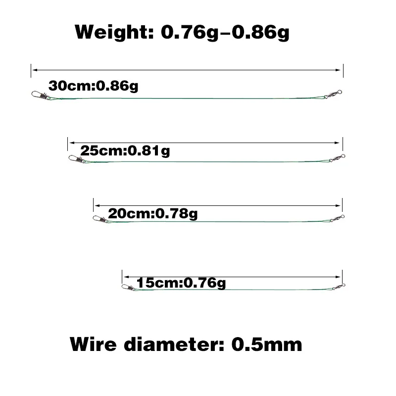 20 шт./лот, Стальные рыболовные поводки с поворотным аксессуаром, 2 цвета, Olta Leadcore, поводок 15 см, 20 см, 25 см, 30 см, рыболовная леска