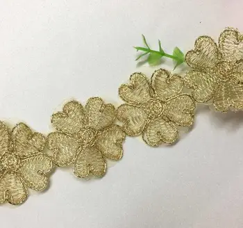 

Free shipping 5Yards/lot Victorian Antique Gold Embroidery Lace Trim in Metallic Gold for Bridal,Wedding Gown, Costume design