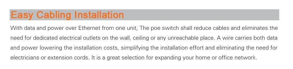 TS8208-4P 4 порт полный гигабитный коммутатор POE Switch, 4 PoE порта, 8 портов 10/100/1000 м переключатель ieee802.3af/at