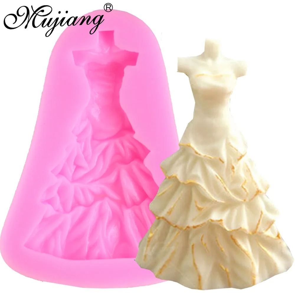 New Wedding Dress Silicone Mold Sugar Craft Fondant Cake Decorating