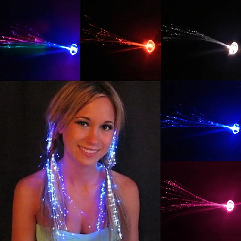 

Hot Sale 1pcs Colorful Flash LED Hair Braid Hairpin Luminous Braid Optical Fiber Wire