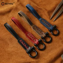 KEYYOU, 4 цвета, модные автомобильные брелоки, натуральная кожа, брелок, универсальный для автомобиля, автомобильные аксессуары цепочки для ключей, дистанционный ключ