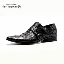 Mens formal shoes leather men dress oxford shoes for men dressing wedding business office shoes buckle male zapatos de hombre